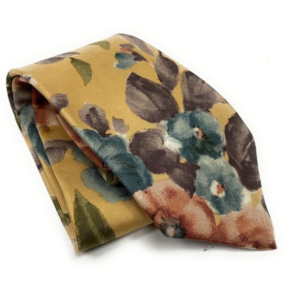 Christian Dior Men Silk Multi Color Floral Necktie - Picture 2 of 3